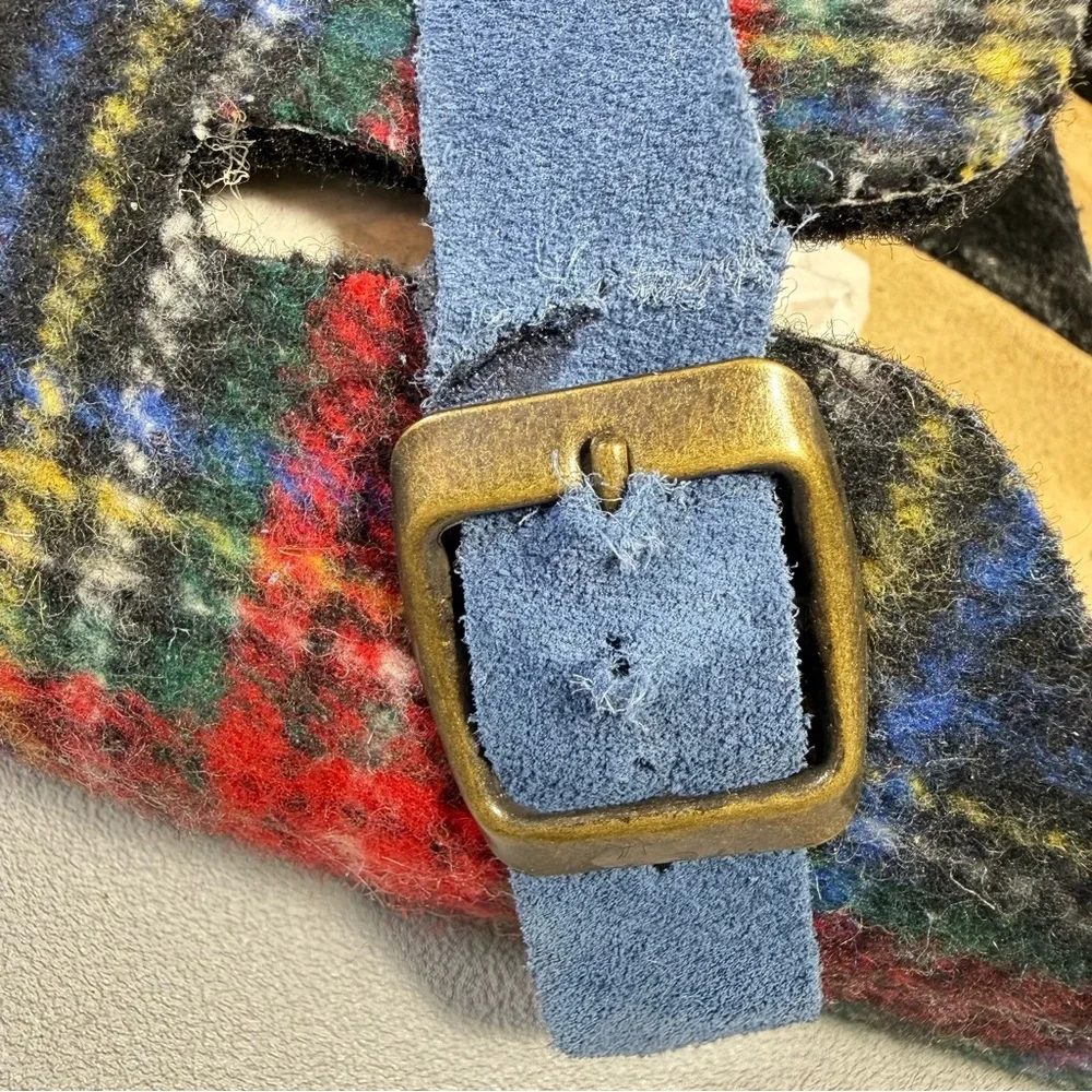 Sundance Multicolored Plaid Wool Cork Comfort Clogs - Picture 8 of 12